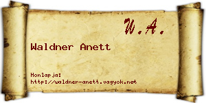 Waldner Anett névjegykártya