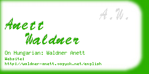 anett waldner business card